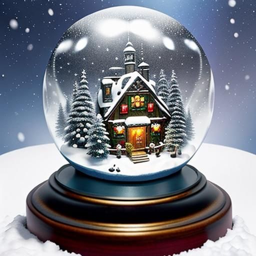Enchanting Snow Globe Scene in a Magical World