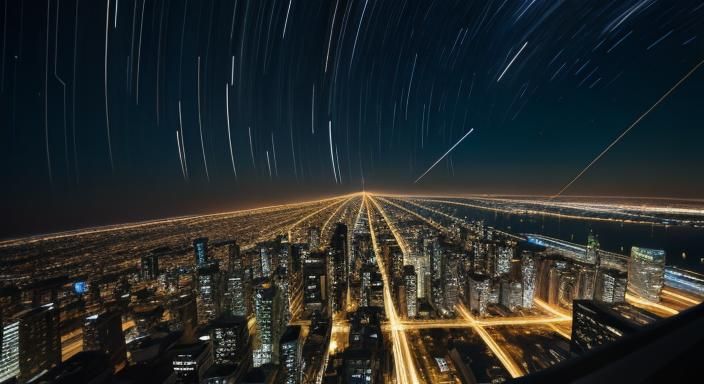 Star Trails Over City: Time Lapse Astrophotography