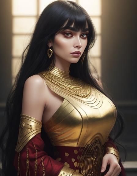 Golden Masked Woman with Siren Eyes, Fashion Photography