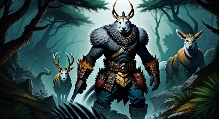 Animal Warriors Encounter Enemies in Forest