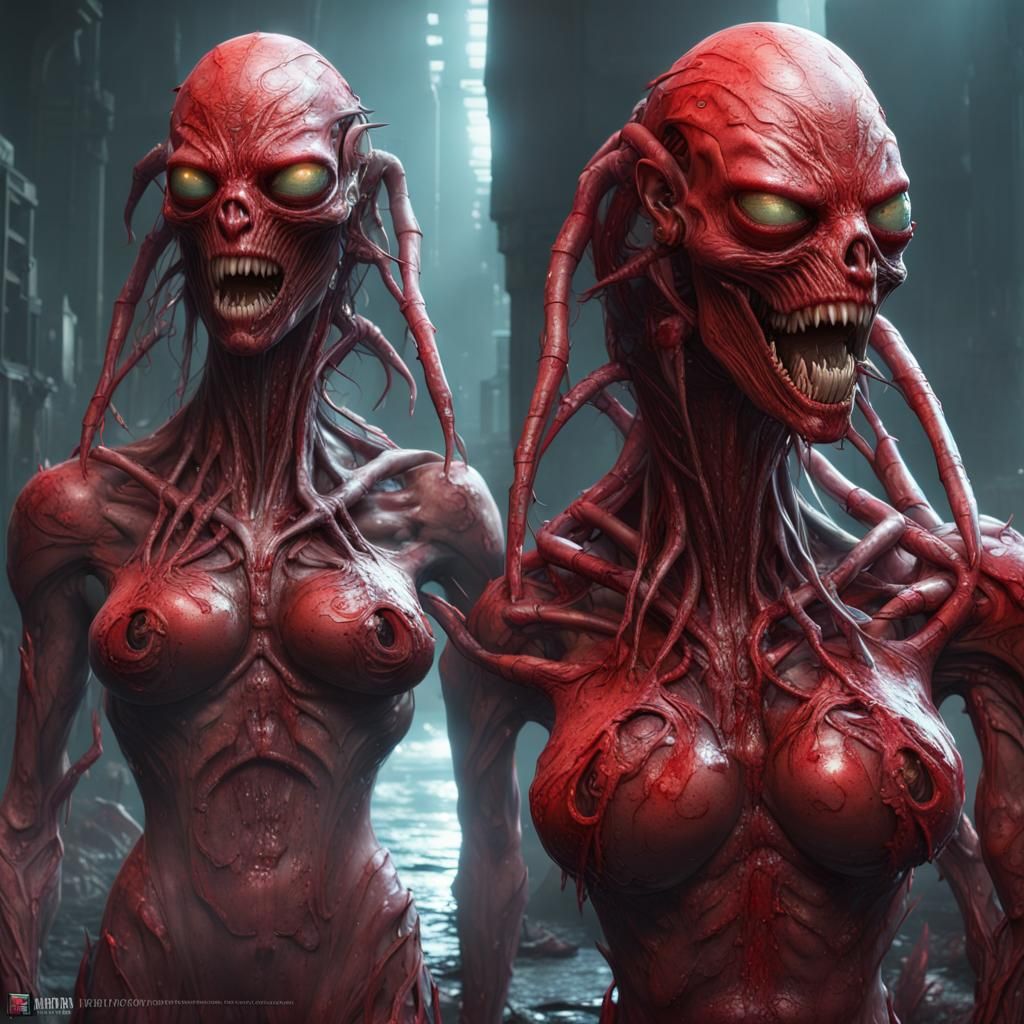 Cybernetic Alien Girl with Biomechanical Features