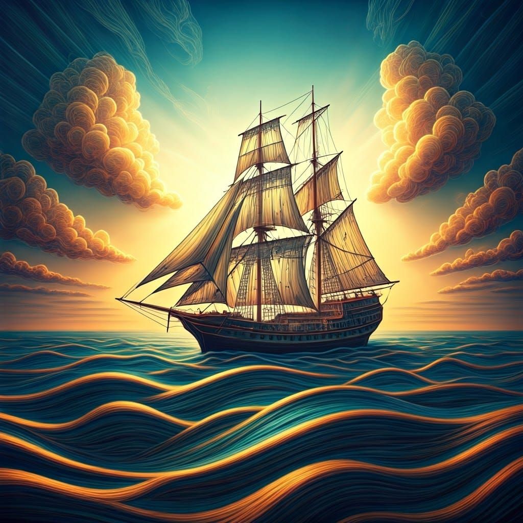 String Sailboat Glides on String Waves