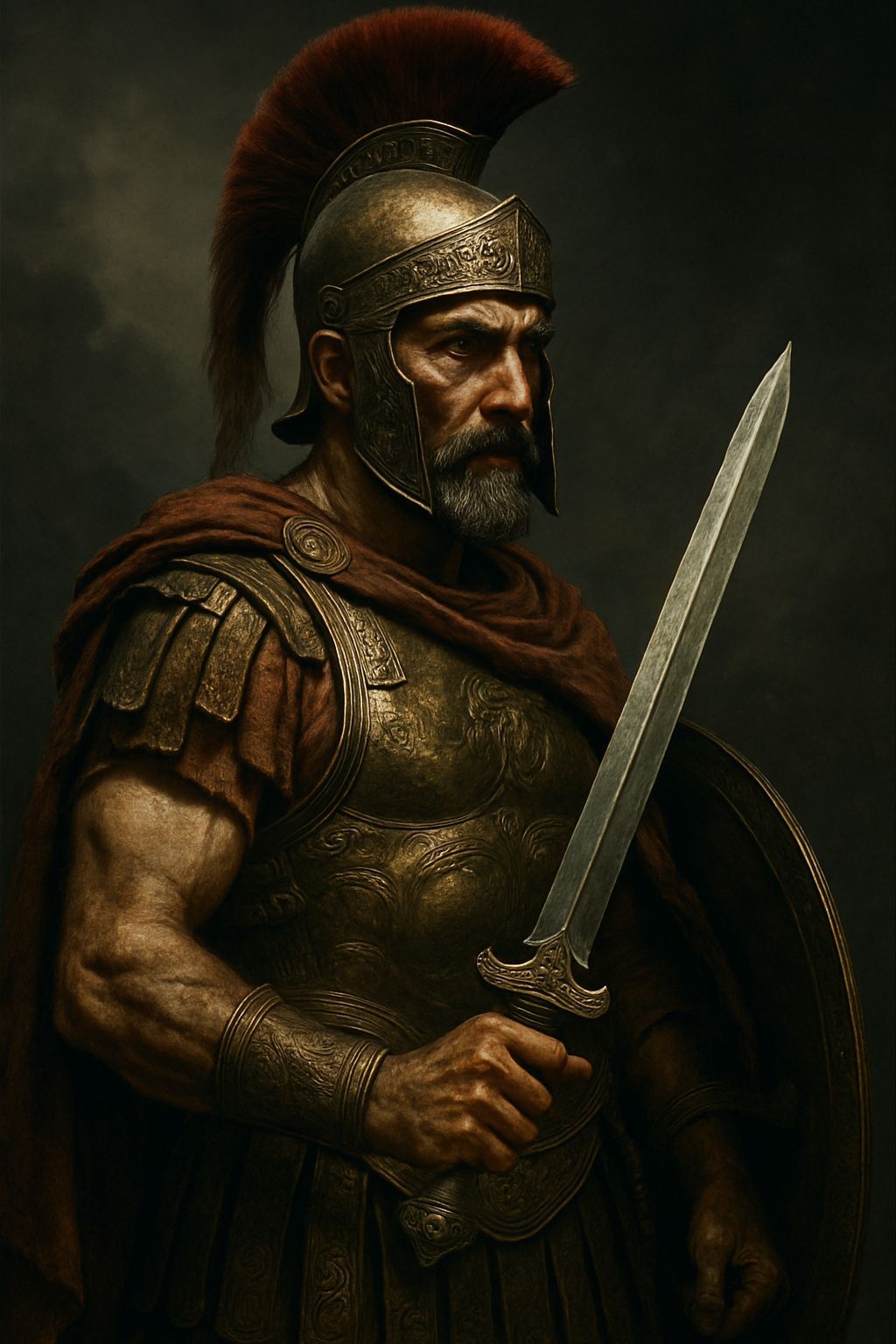 Ancient Greek Soldier with Xiphos Sword