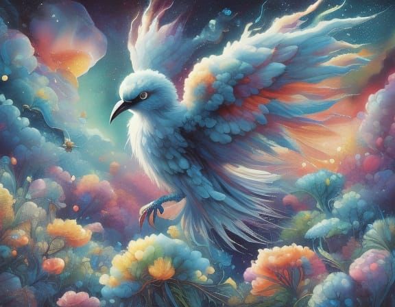 L'amour Bird as Stained Glass Art