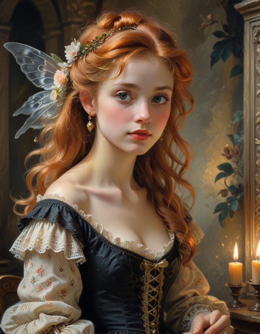 Steampunk Fairy in Candlelit Castle