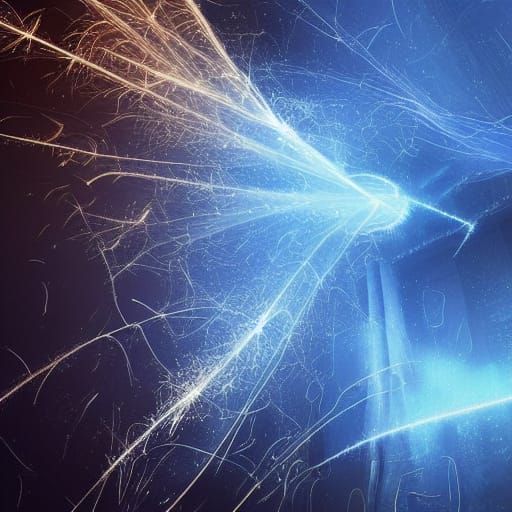 Electric Blue Sparks in Nebulous Ether: Digital Painting