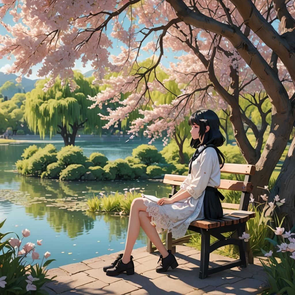 Anime Girl by Willow Tree: 3D Render