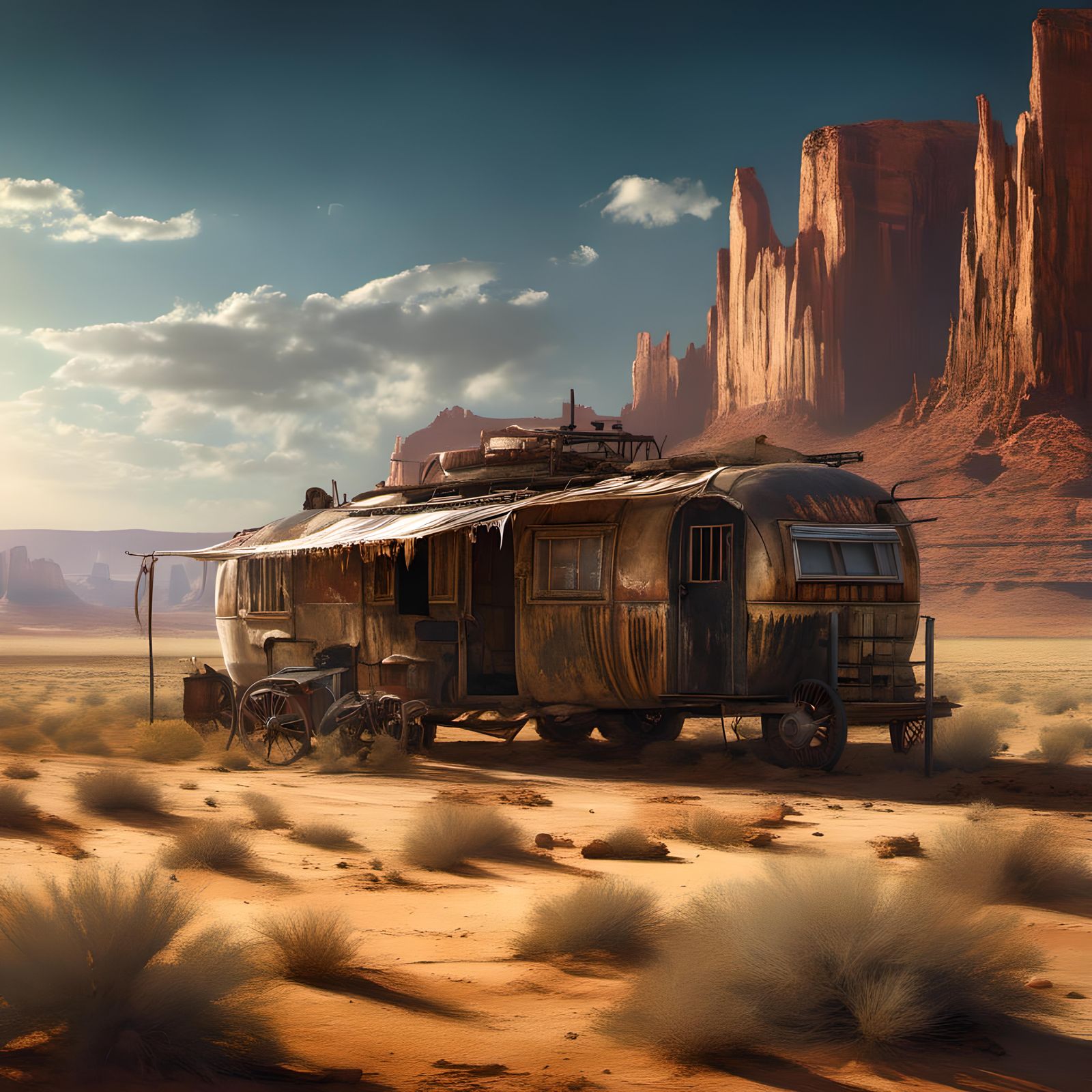 Post-Apocalyptic Desert Landscape Concept Art