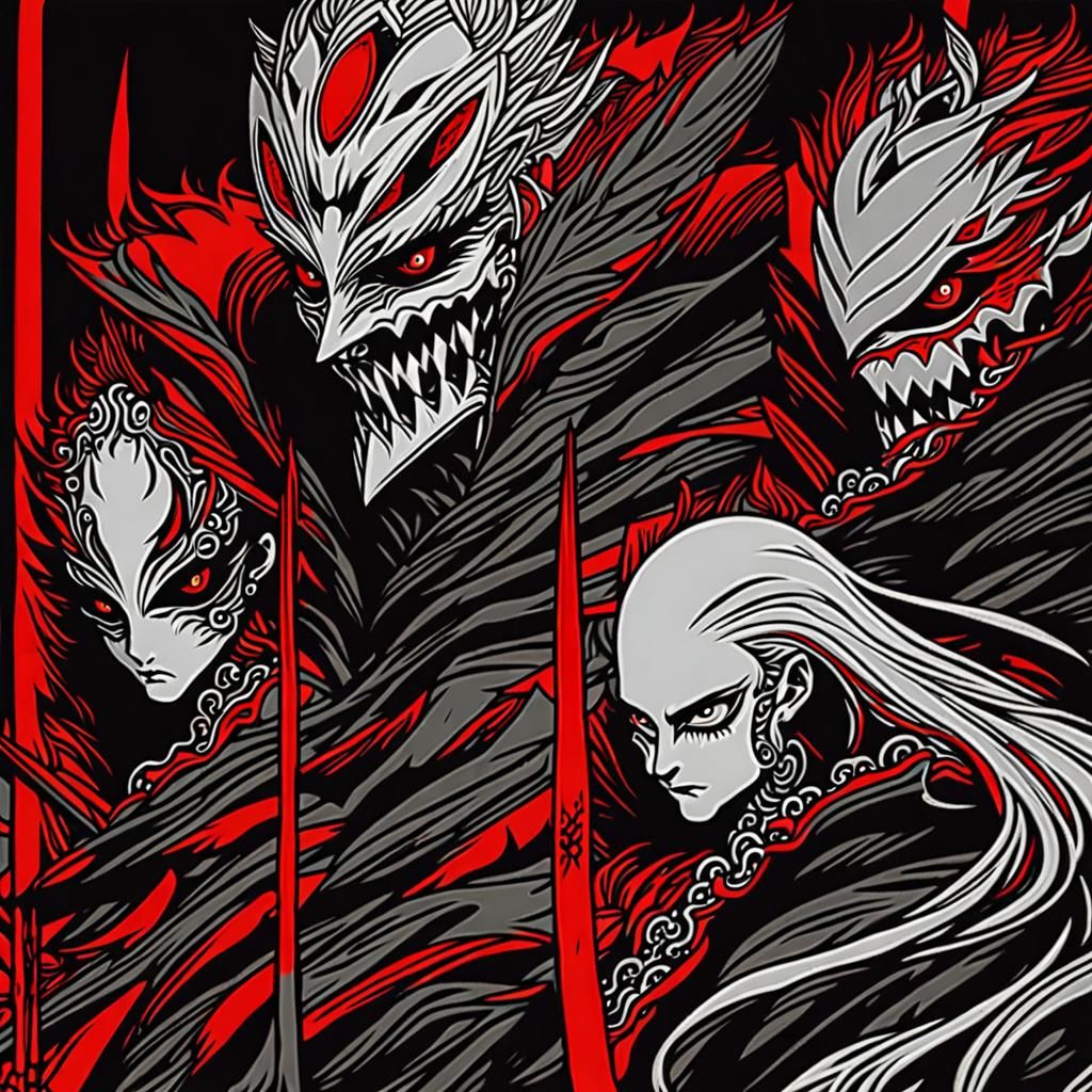 Anime Art of Silver-Haired Warrior with Katana