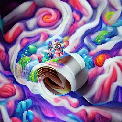 Candyland Wonderland in Gouache Swirls