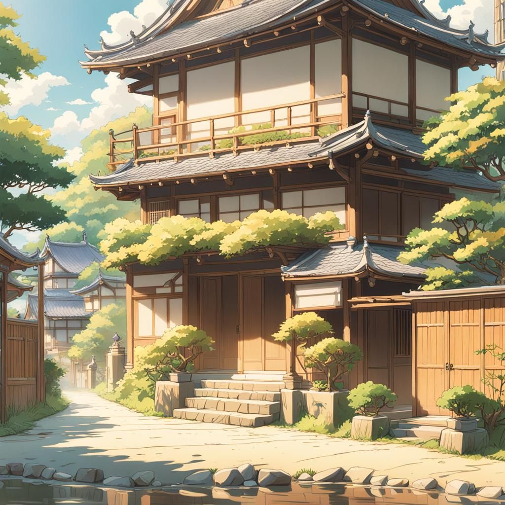 Japanese Home Schoolwork, Studio Ghibli Anime Visual