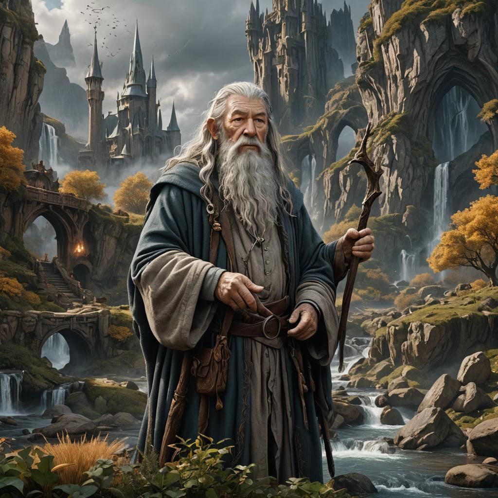 Detailed Matte Painting of Gandalf