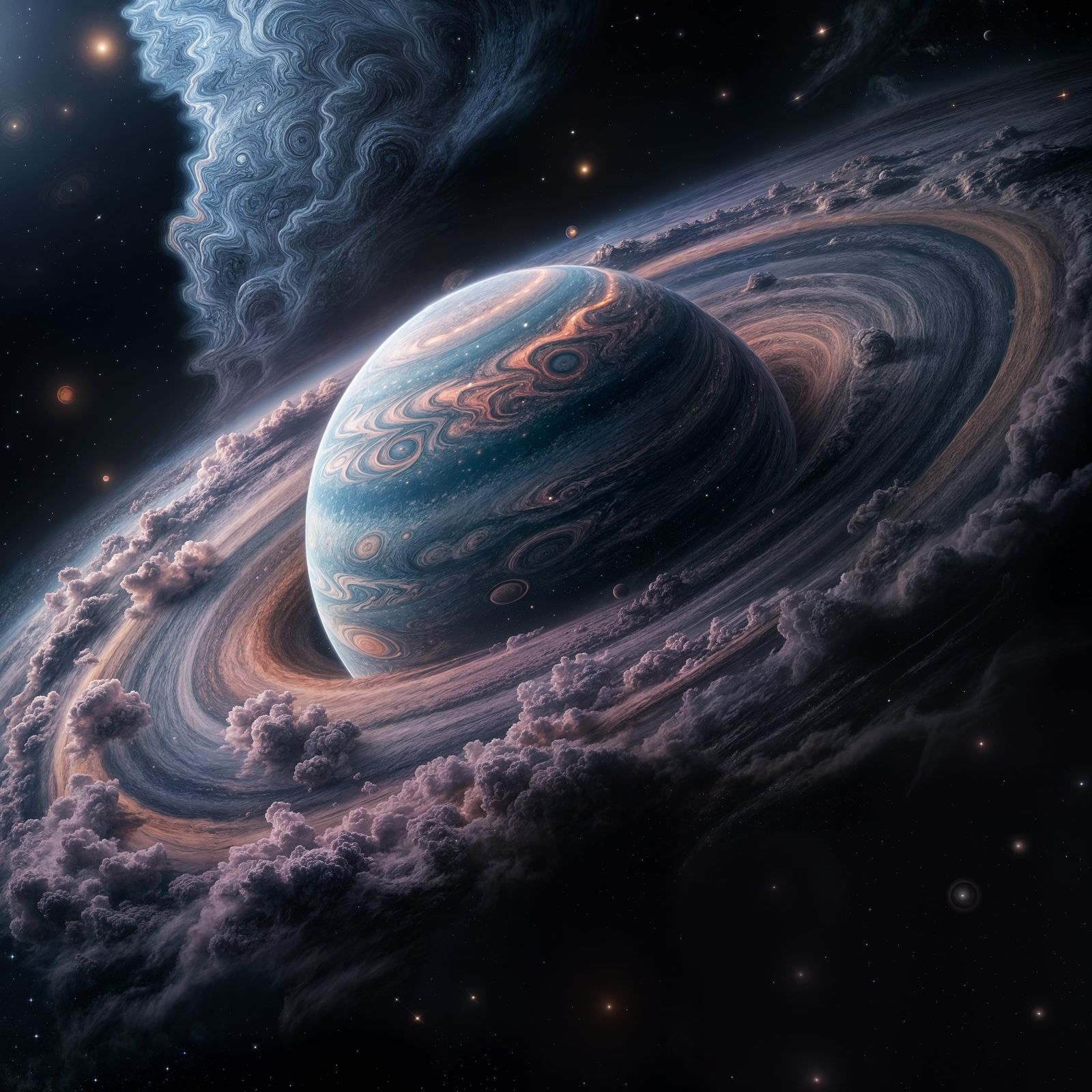Cosmic Marble: Epic Gas Giant in Space
