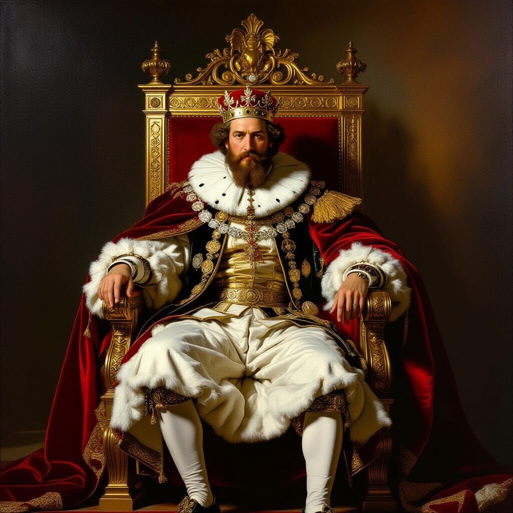 King of Italy in Renaissance Palace, Old Masters Style