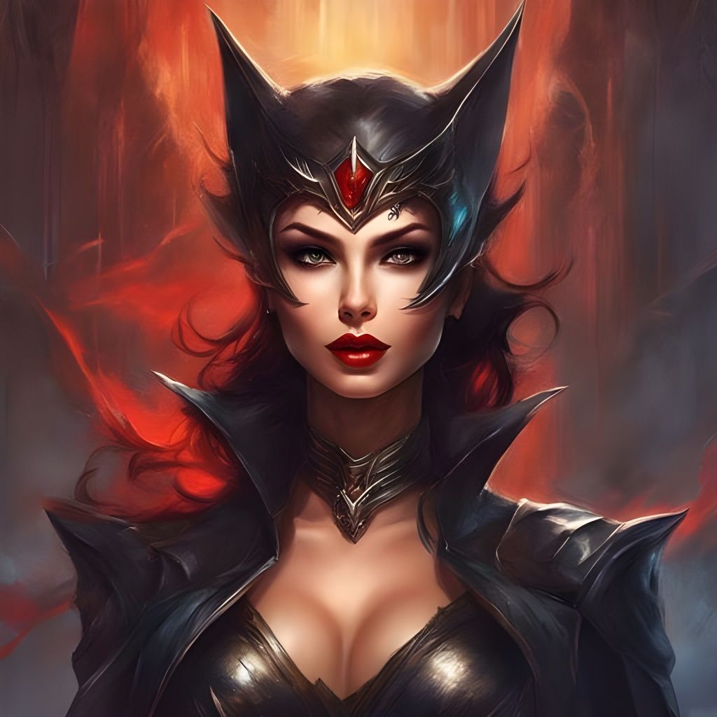 Futuristic Vampire Catwoman in Royo Style