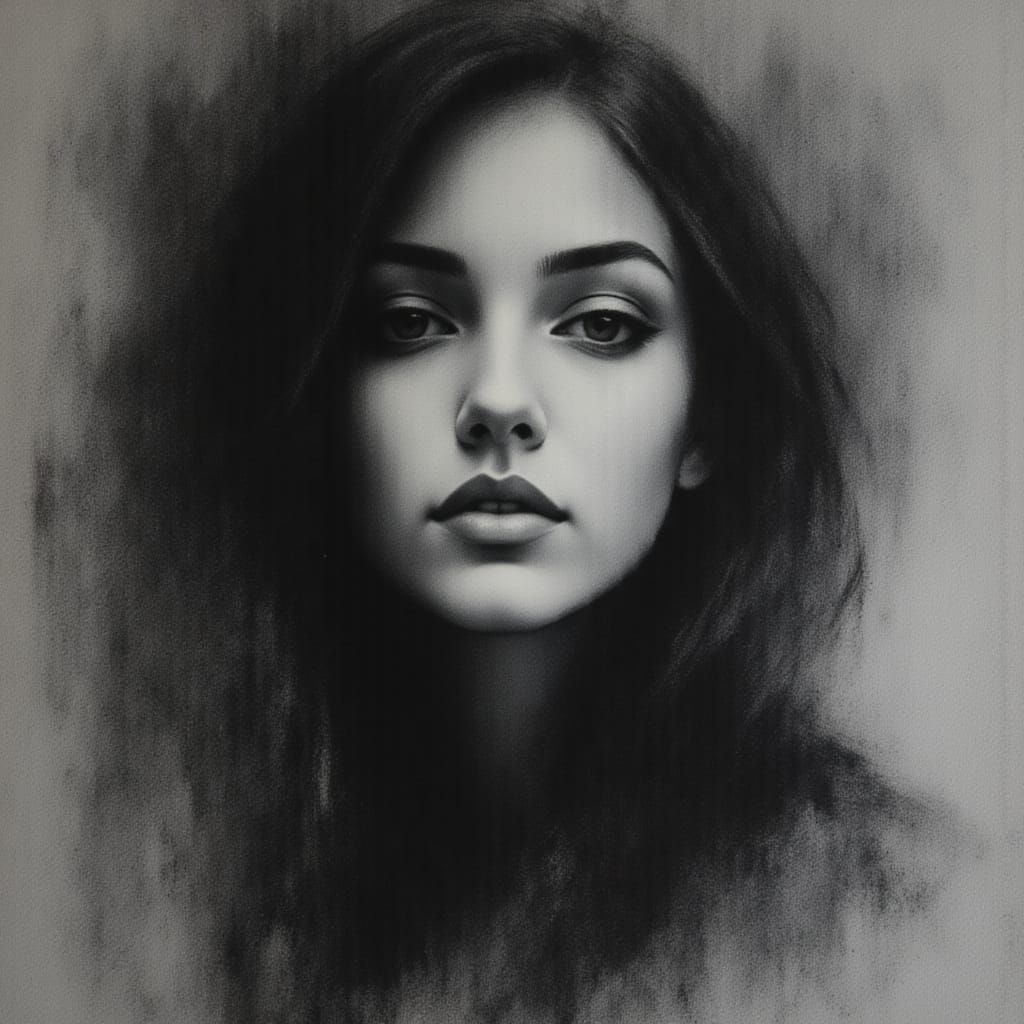 Muted Palette Female Portrait with Lost Face