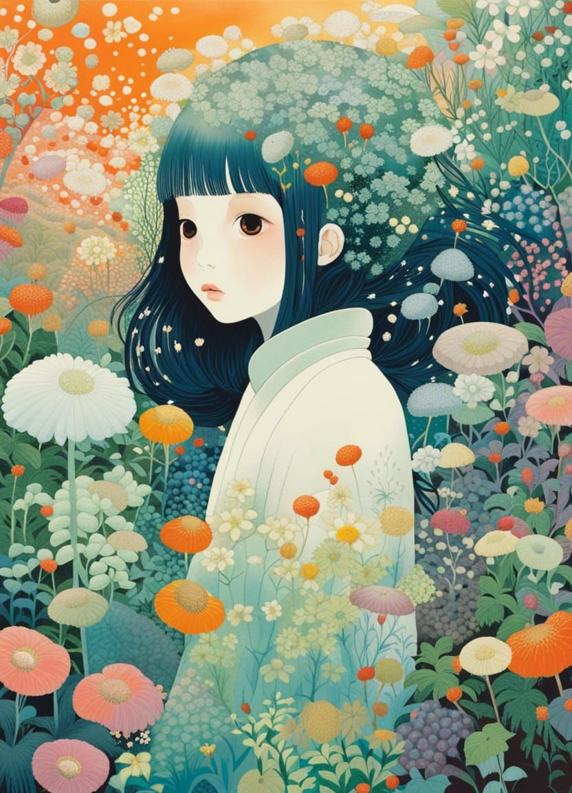 Ghostly Girl Explores Dreamlike Tokyo: Polychromatic Illustr...
