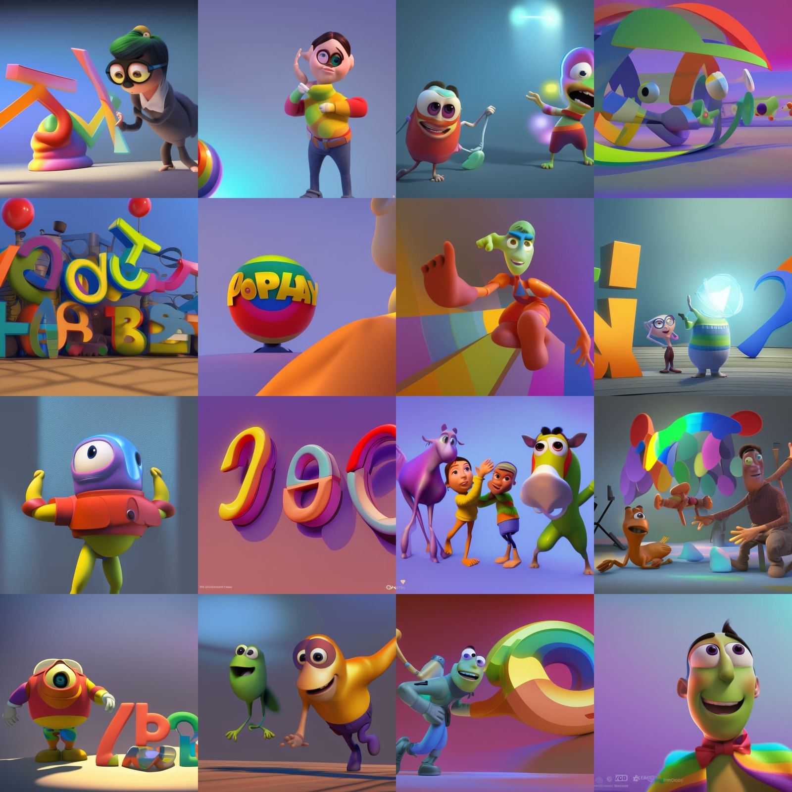 Bright 3D Render in Pixar Style