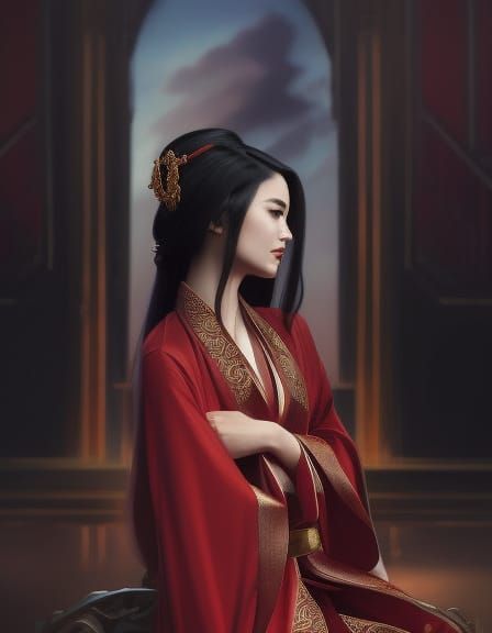 Princess Azula Portrait in Classic Art Style