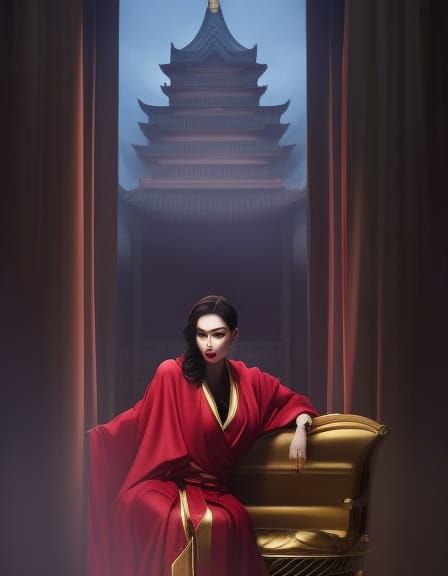 Elegant Princess Portrait in Dramatic Lighting