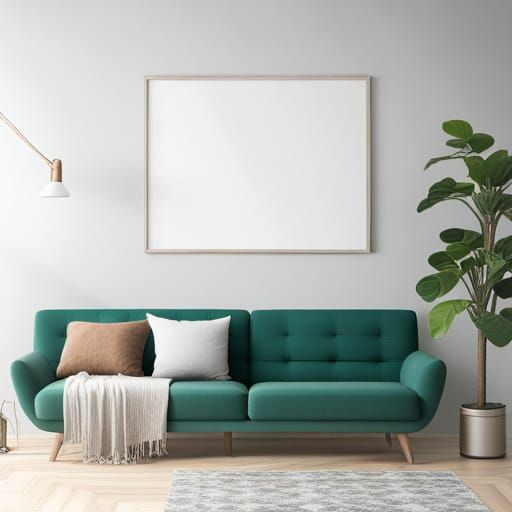 Minimalist Wood Frame Mockup in Warm Lit Room