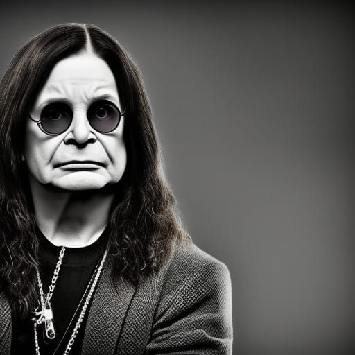 Hyperrealistic Portrait of Ozzy Osbourne in Sharp Focus