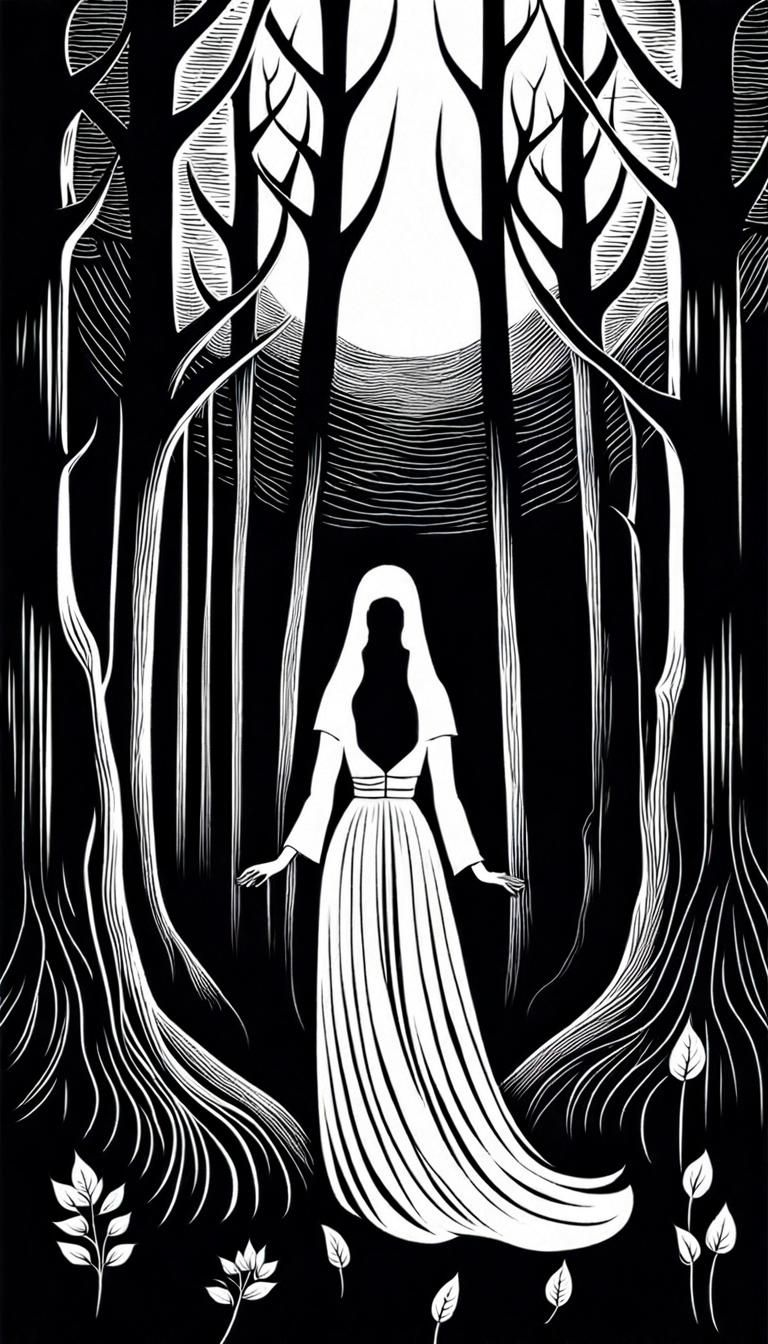 Handless Maiden in Black and White Forest