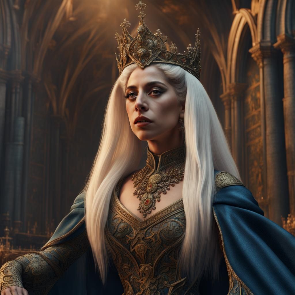 Lady Gaga as Medieval Painting in 8K