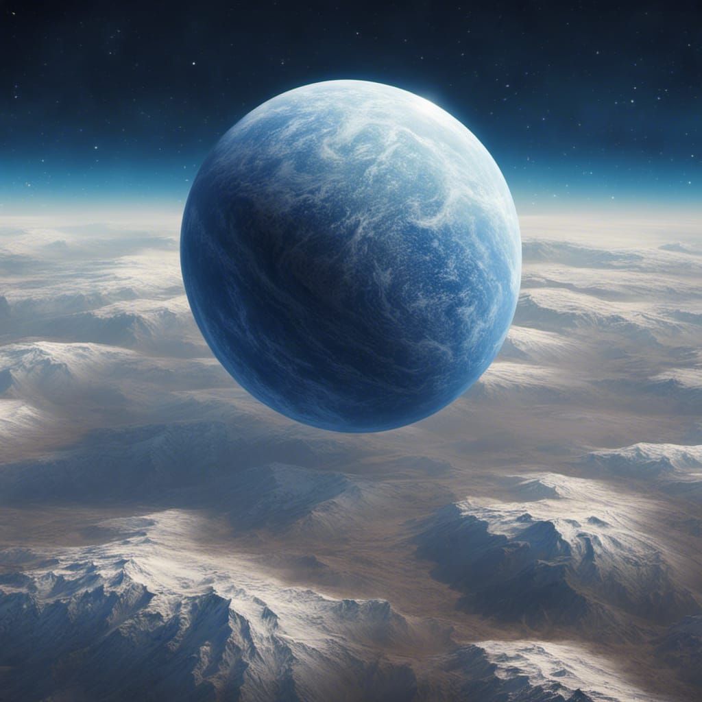 Blue Earth Captures White Comet in Orbit