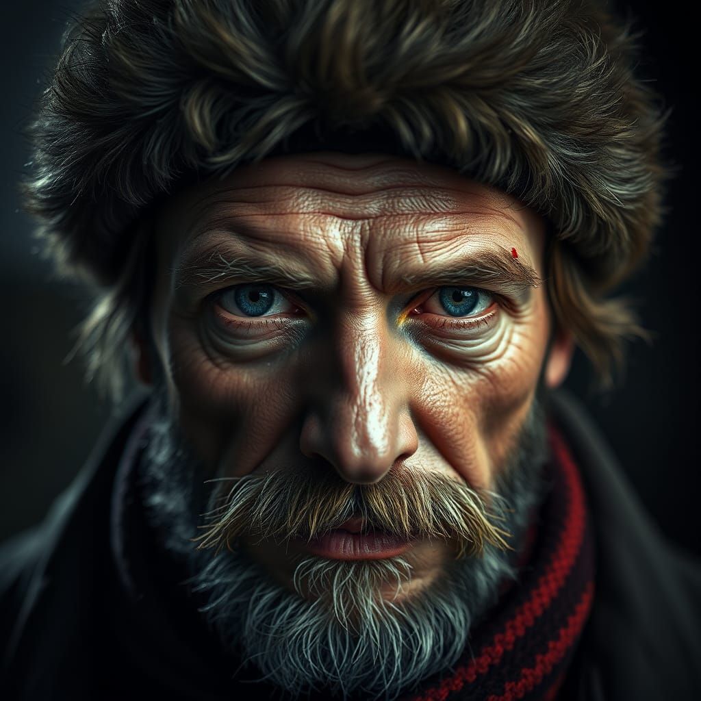 Hyperrealistic Portrait with Moody, Cinematic Atmosphere