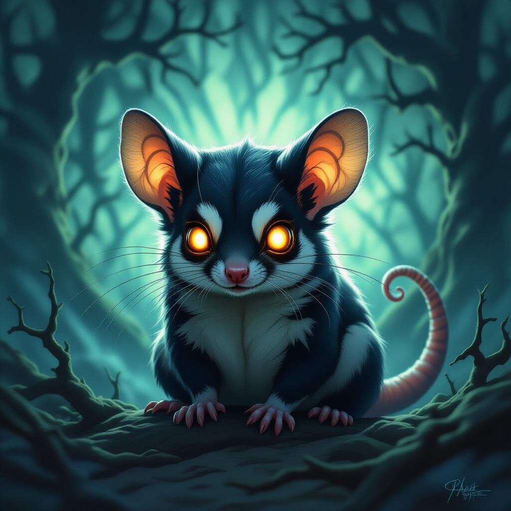 Eldritch Sugar Glider: Cosmic Horror Digital Painting