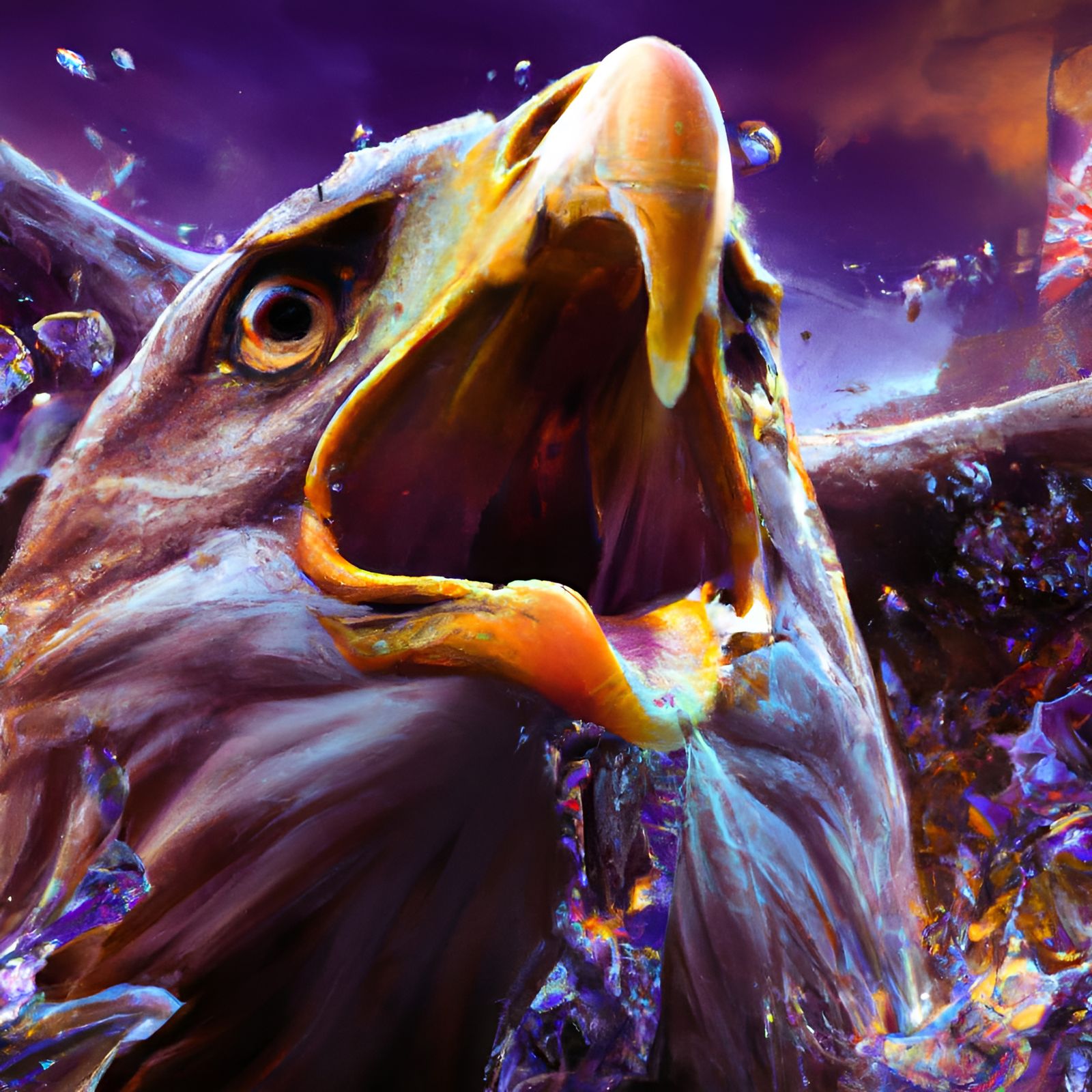 Majestic Eagle Portrait in Volumetric Lighting