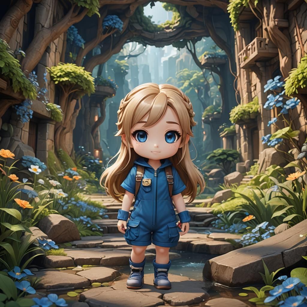 Two Cute Chibi Girls in Detailed Digital Art