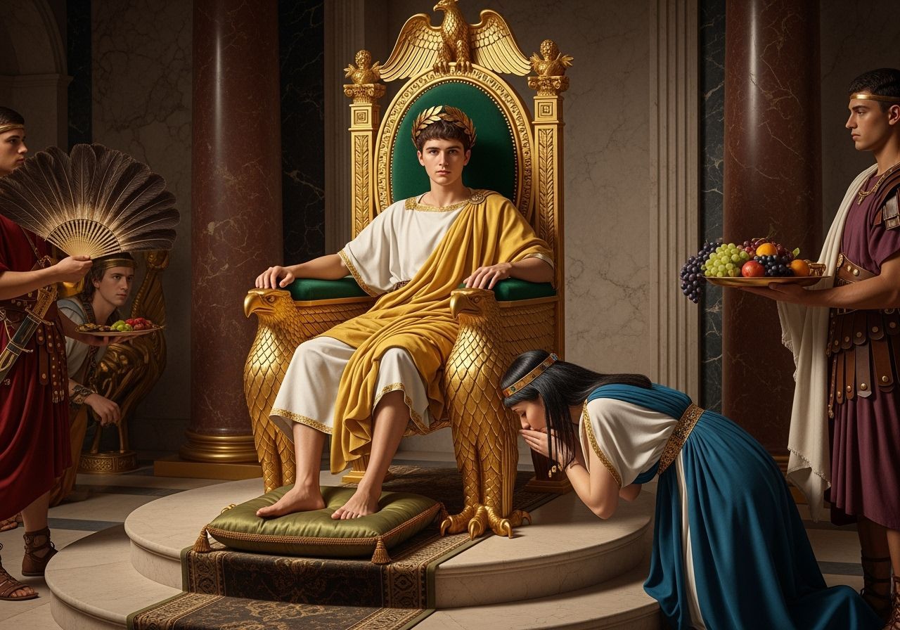 Roman Emperor on Eagle Throne, Baroque Style