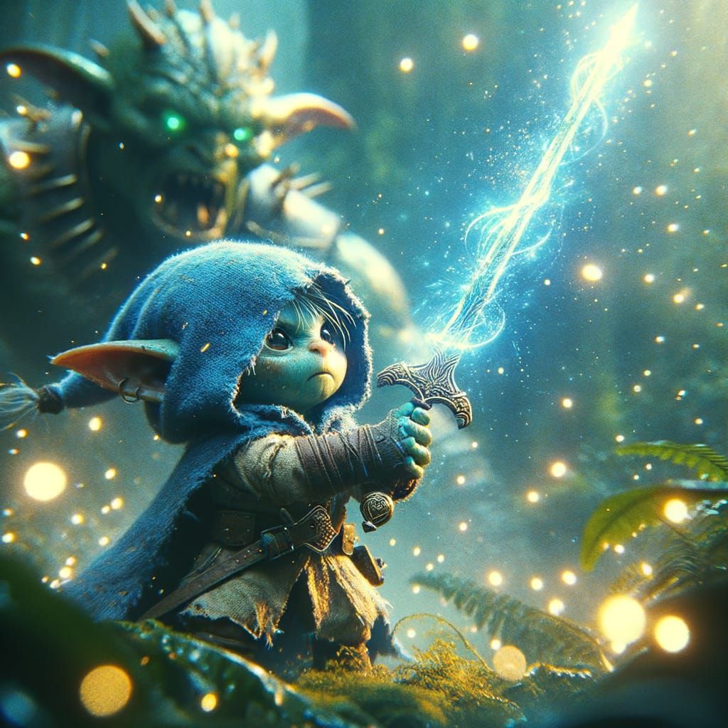 Goblin against the monster