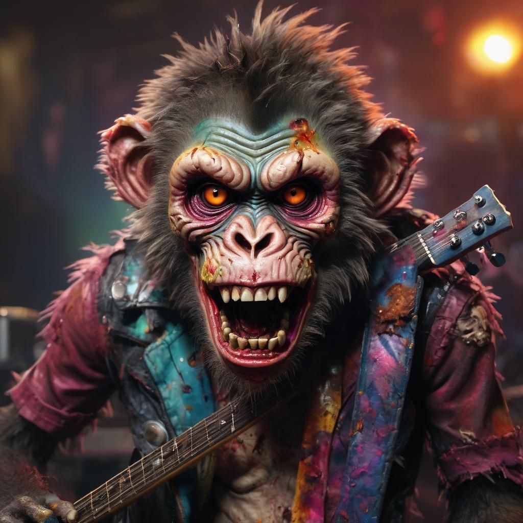 Zombie Monkey Monster Rock Star Concept Art