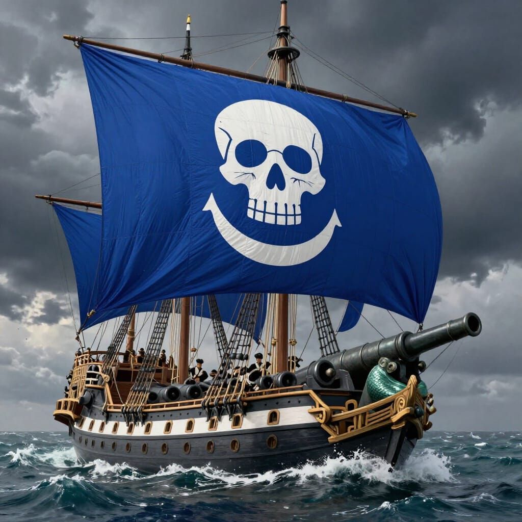 Epic Flagship Battles Mermaid Statue on Stormy Seas