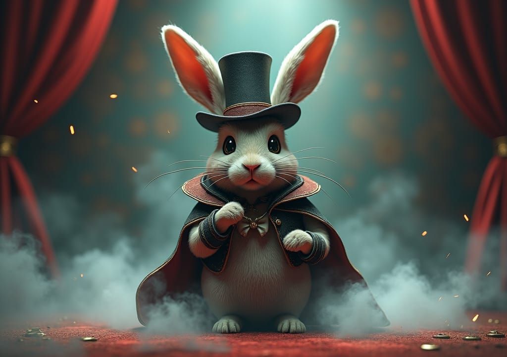 Mystical Rabbit Logo in 3D Rendered Style