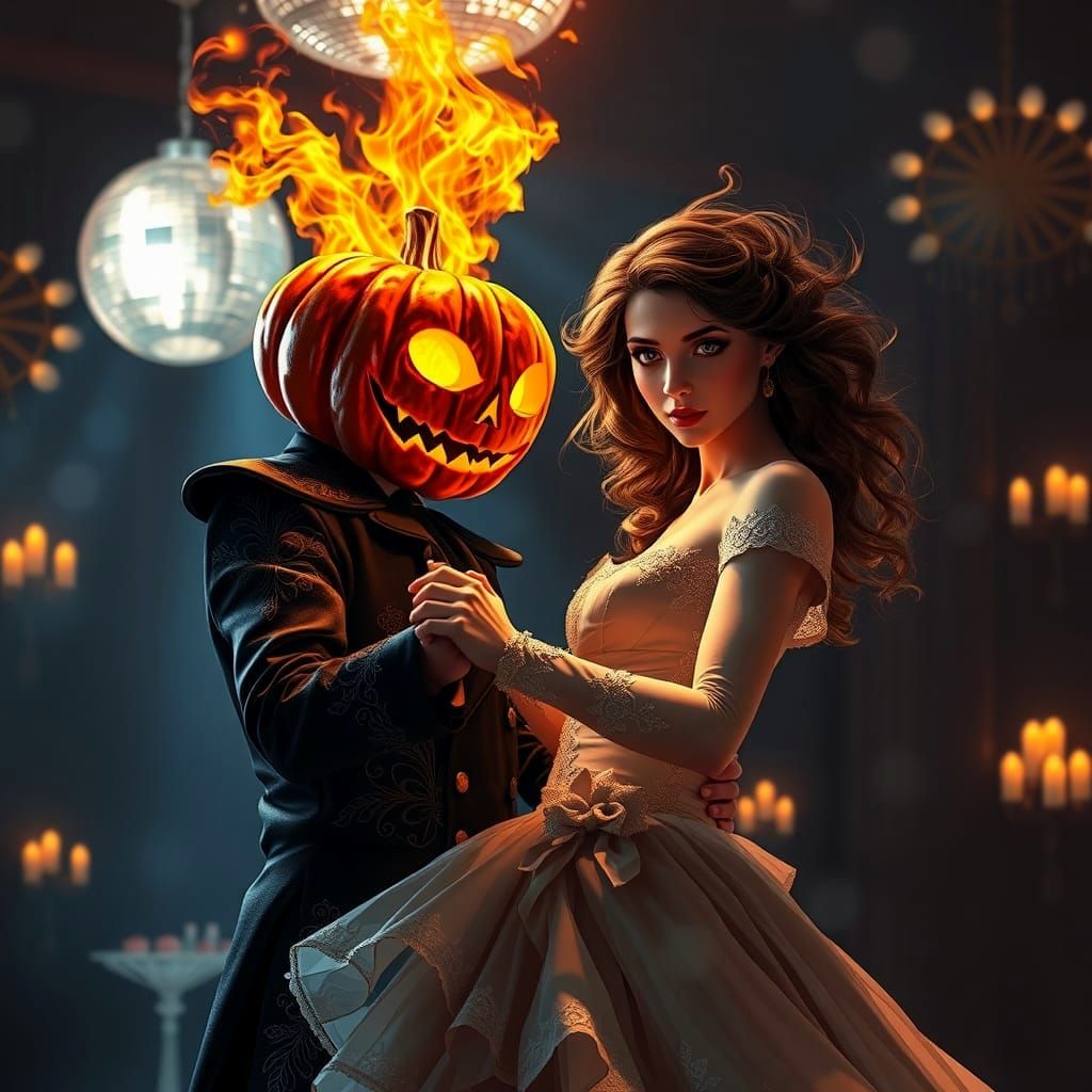 Jack-o'-Lantern and Prom Girl Dance: A Dark Fantasy