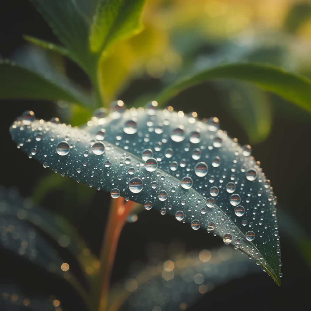 Dewdrop Radiance in Emerald Foliage