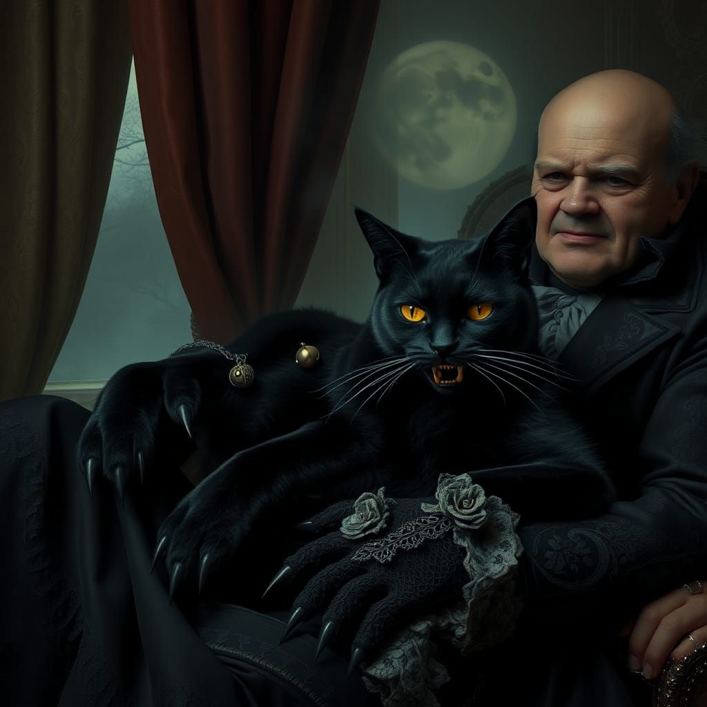 Gothic Cat Demon with Murder Mittens