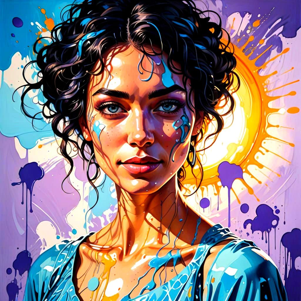 Glowing Tears of Joy in Vibrant Street Art