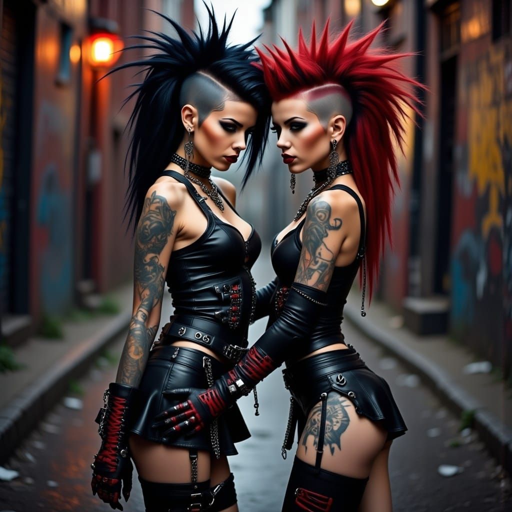 Goth Punk Vampire with Double Mohawk