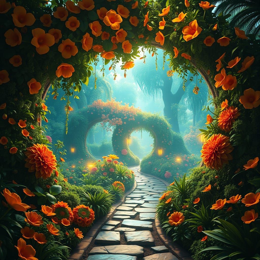 Dreamlike Garden Concept Art in Hyper-Realistic 8K Resolutio...