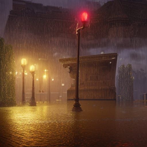 Birthday Cake in Rain: Fantasy Concept Art