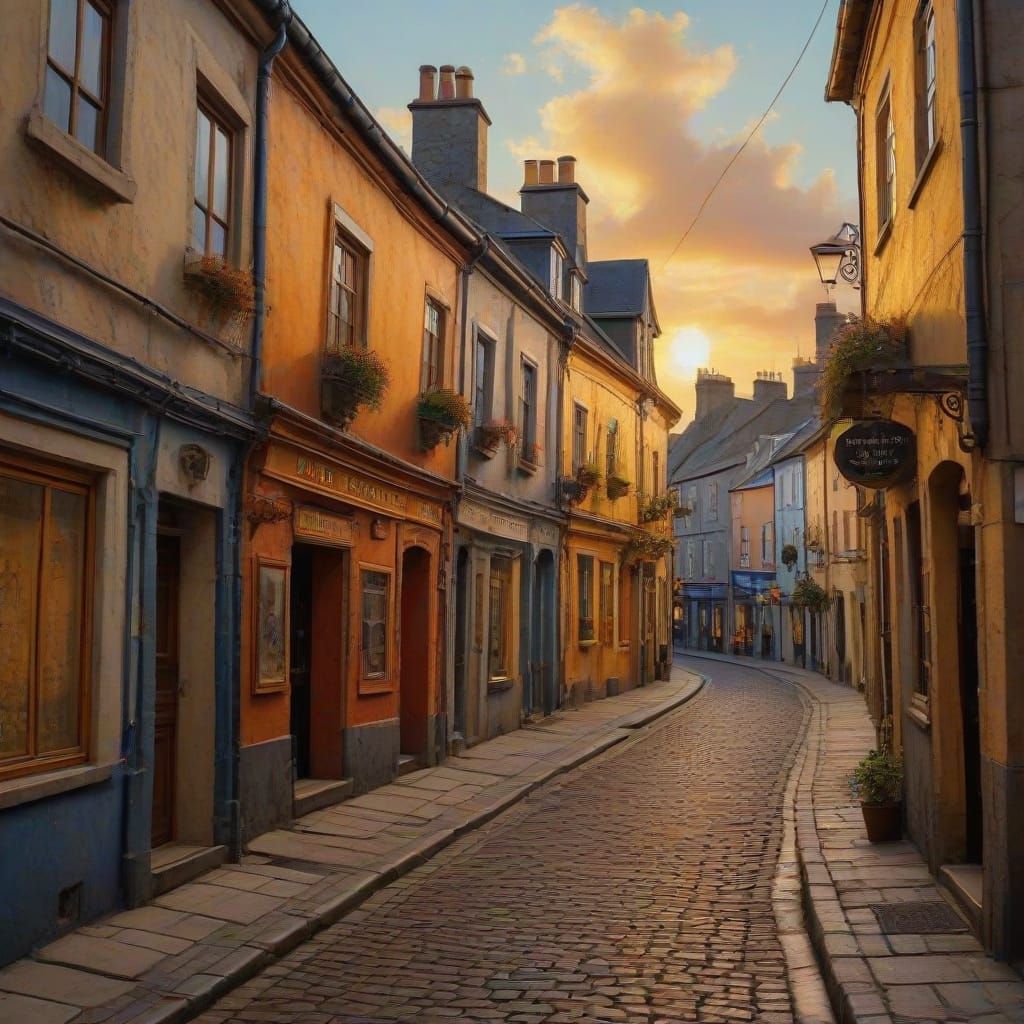 Ennis Ireland Landscape in Neo-Impressionist Style