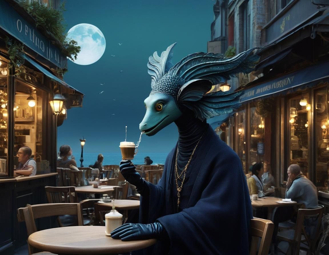 Anthropomorphic Figure Listening to the Sea