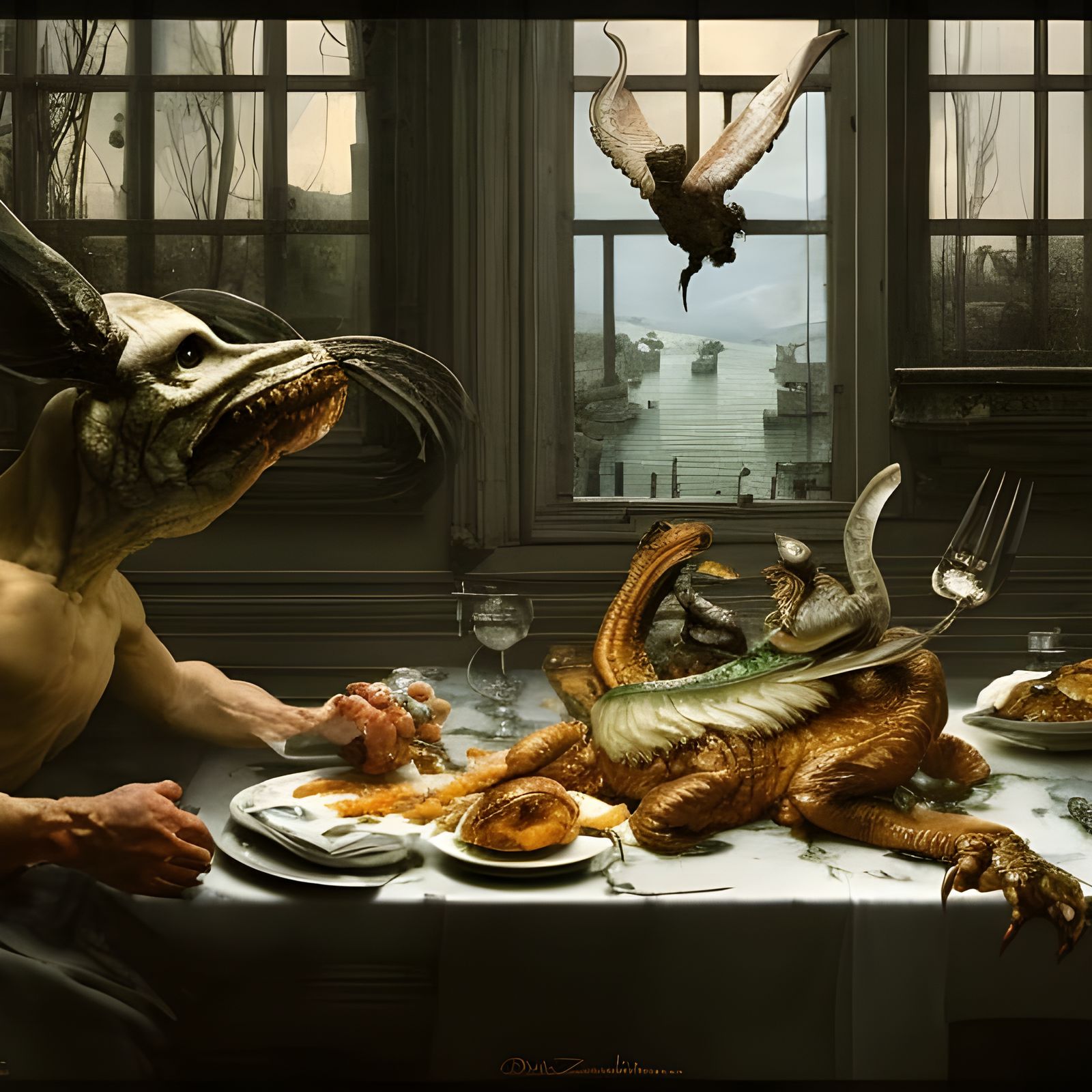 Ethereal Waiter: Hyperrealistic Digital Painting in 8K