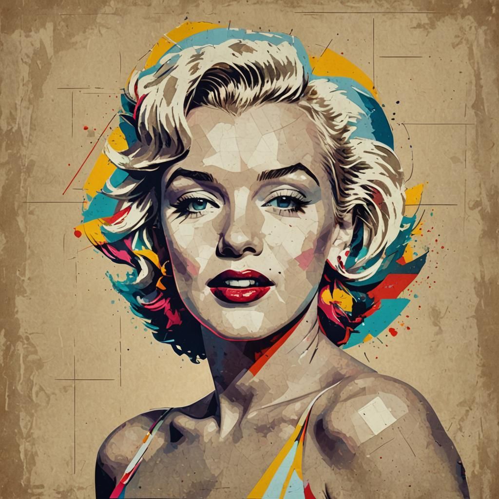 Marilyn Monroe in Geometric Pop Art Style