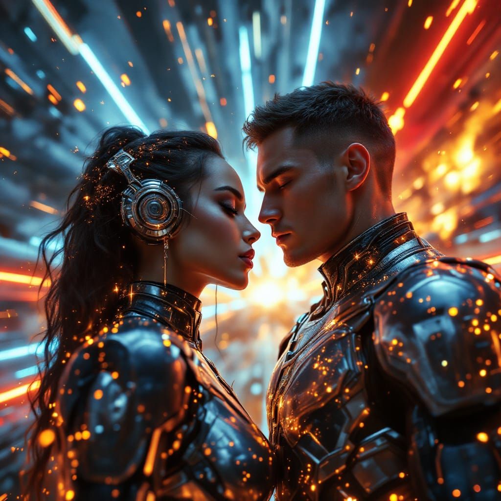 Futuristic Armored Characters Before Starship in 8K